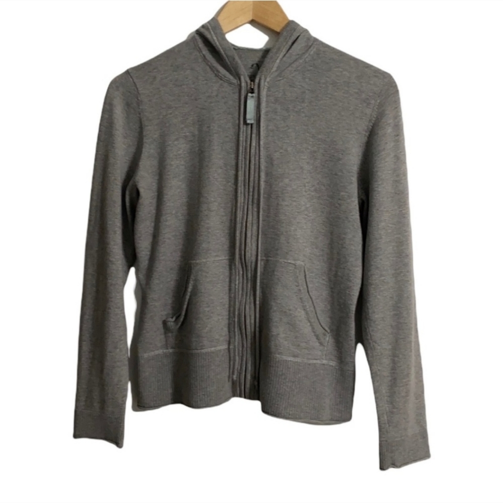 Apt. 9 Gray Zip Front Pocket Hoodie Women Size M